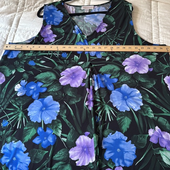 Stan Herman Silky Jersey Hibiscus plus dress size 3X - Picture 3 of 9